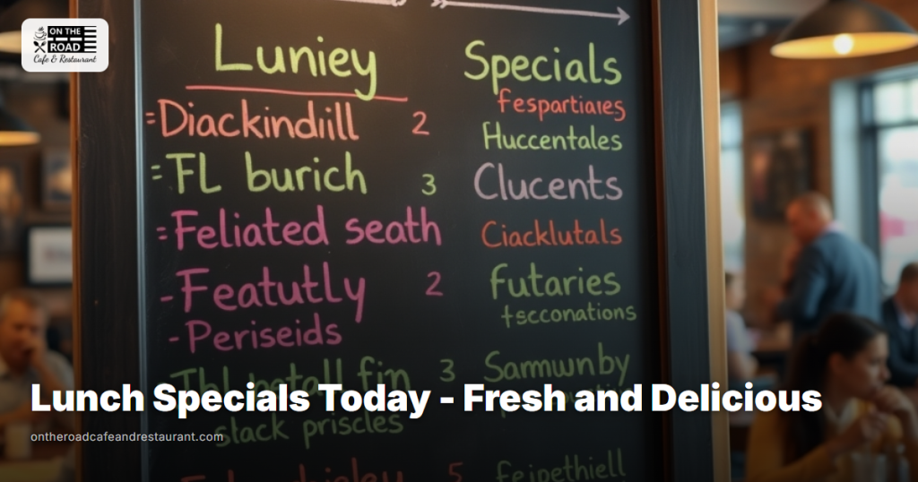 Lunch Specials Today - Fresh & Delicious at On The Road Restaurant