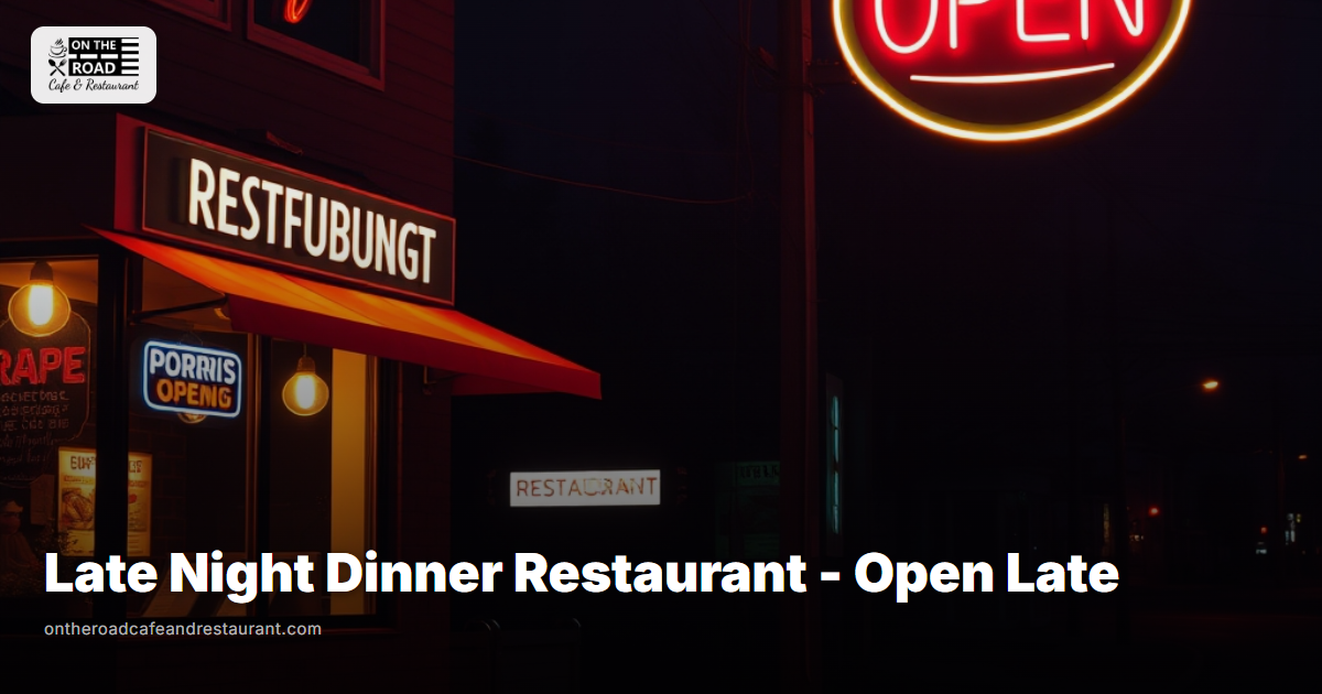 Late Night Dinner Restaurant - Open Late at On The Road Cafe